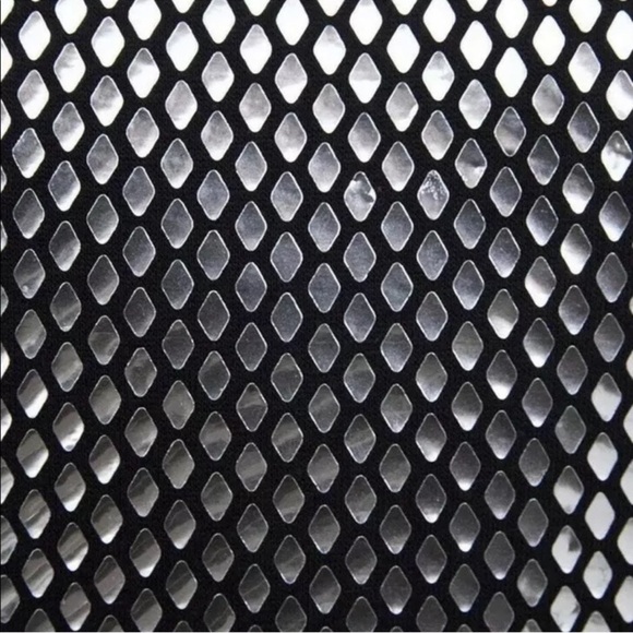 NWT Zara Woman Honeycomb Sweater Metallic Silver Shiny Black Top Size S Small - Picture 4 of 11